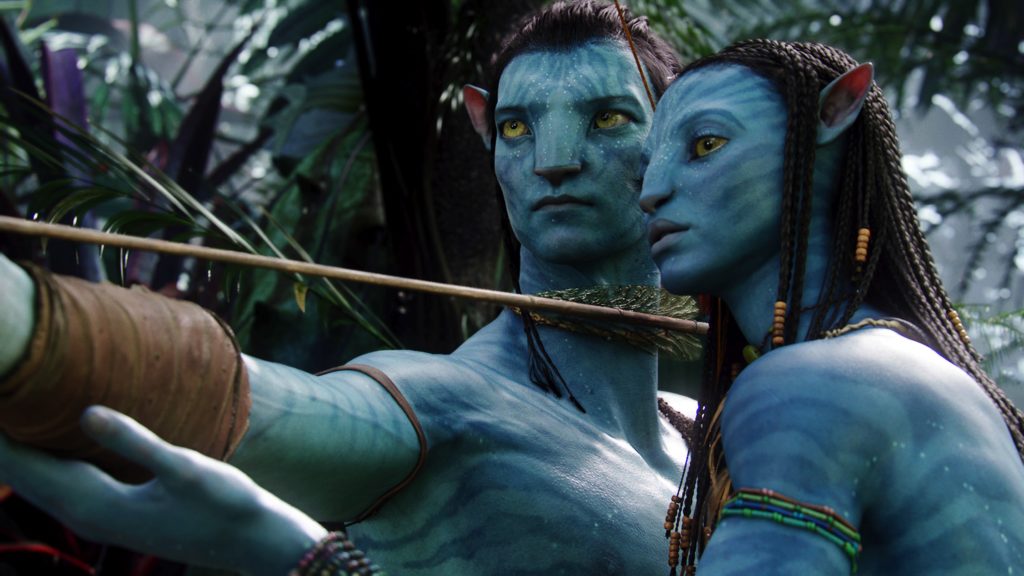 Sam Worthington and Zoe Saldana in "Avatar."