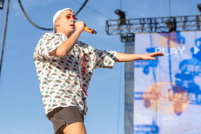 Bad Bunny at the iHeartRadio Music Festival in 2018