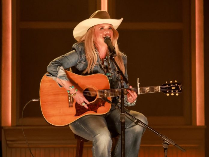 Miranda Lambert performing at the 56th Academy of Country Music Awards.