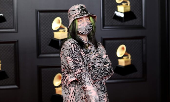 Billie Eilish on the red carpet at the 63rd Annual Grammy Awards