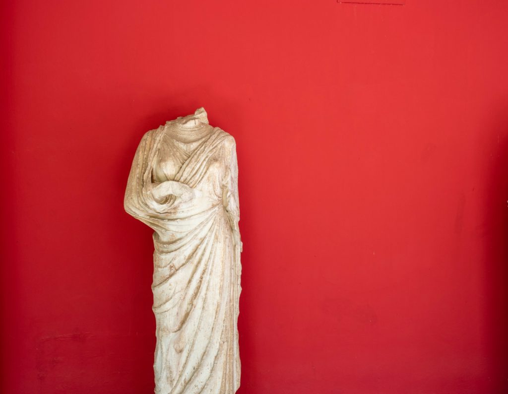 An ancient Greek statue of a woman