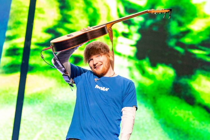 Ed Sheeran in concert in 2018.