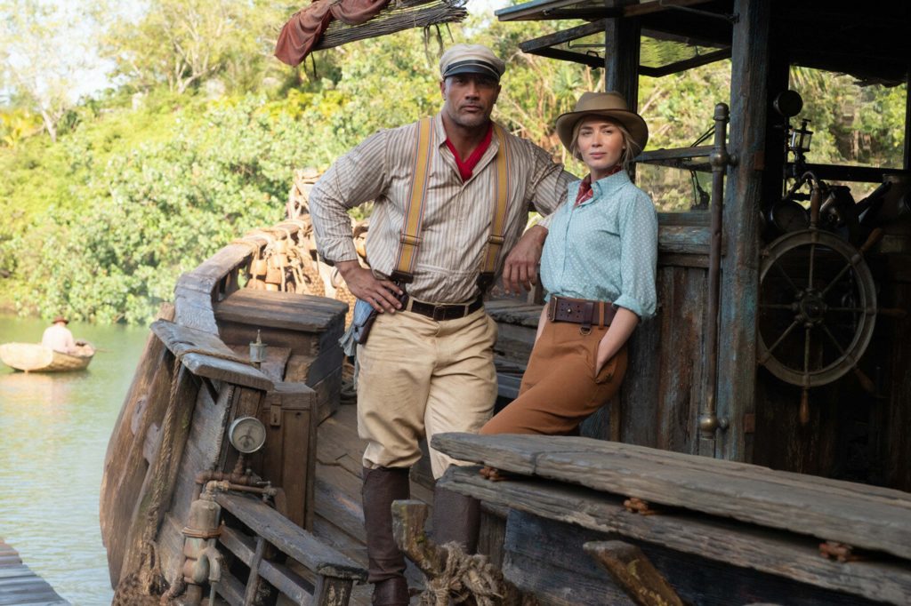 Dwayne Johnson and Emily Blunt in "Jungle Cruise"