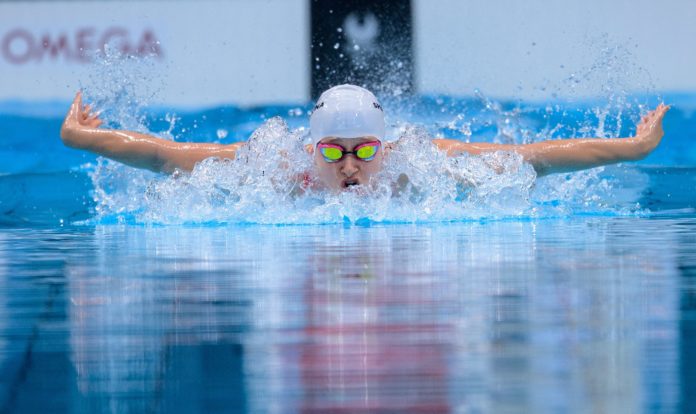 Valeriia Shabalina competes in the Swimming Women's 200m Individual Medley. Tokyo 2020 Paralympic Games.