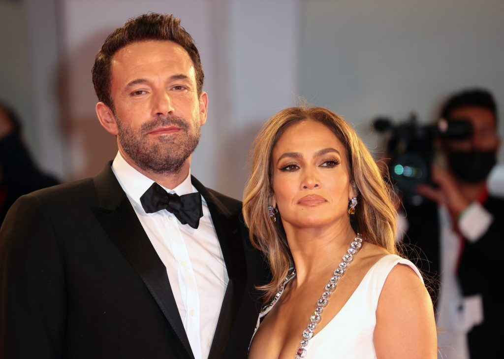 Ben Affleck and Jennifer Lopez at the premiere of "The Last Duel" at Venice International Film Festival.