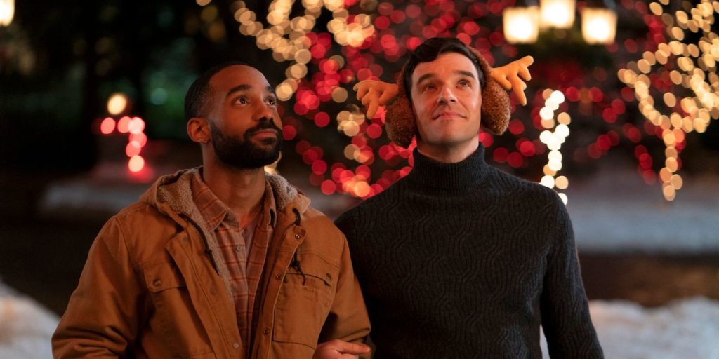 Philemon Chambers and Michael Urie in "Single All the Way"