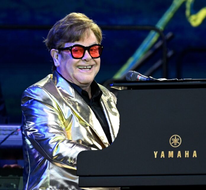 Elton John performs at the Glastonbury Festival in Jun 2023