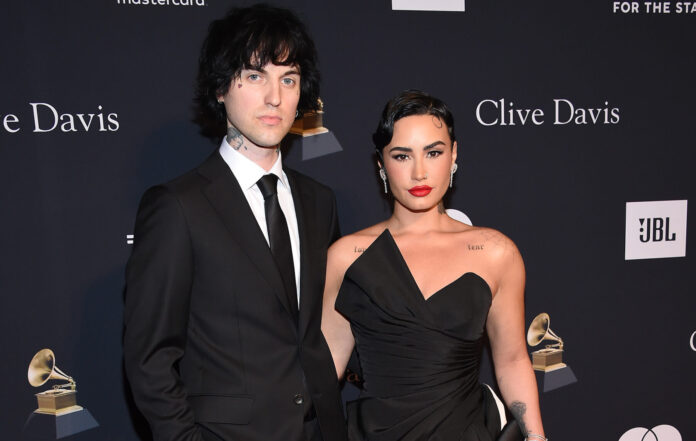 Demi Lovato and Jordan Lutes at the Pre-GRAMMY Gala in February 2023