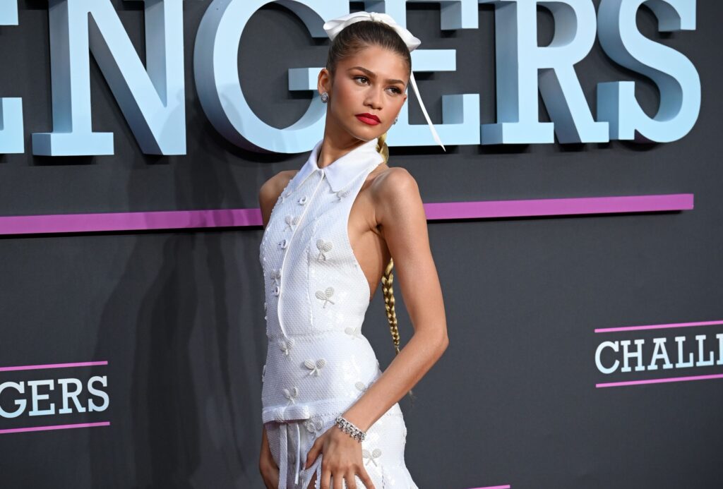 Zendaya at the "Challengers" film premiere in London in April 2024
