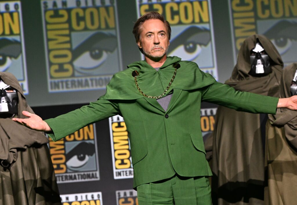 Robert Downey Jr. at the Marvel Studios Panel, 2024 Comic-Con in July 2024.